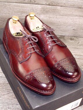 * NIB * $375 Allen Edmonds 6TH AVENUE Derby 7.5 D Dark Chili * add $15 new Trees